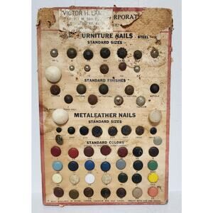 Vintage Victor H. Lampe Furniture Nail Sample Card Covington KY Upholstery